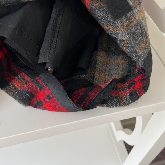 Vintage Ralph Lauren 100% Wool Plaid Pleated Lined Midi Skirt Black Red Size 4 - Picture 8 of 8